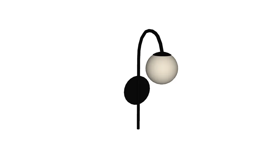 ARANDELA 34XØ10CM ALUMÍNIO E VIDRO PRETO E FOSCO - PORTOFINO AR1474