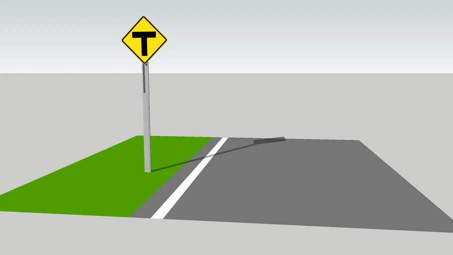 T-Junction Ahead Sign / Señal Cruce en T