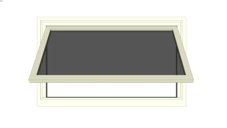 Opened awning window 43.5 in. x 26 in.