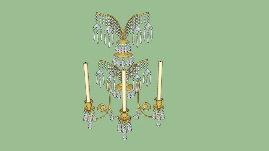 Neoclassical Regency Luster Crystal Candle Wall Sconce