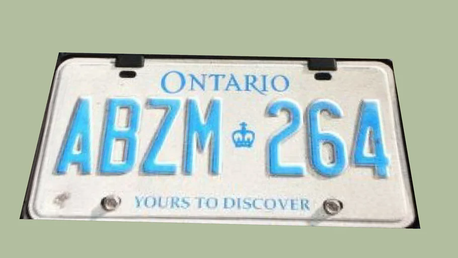 Ontario License Plate