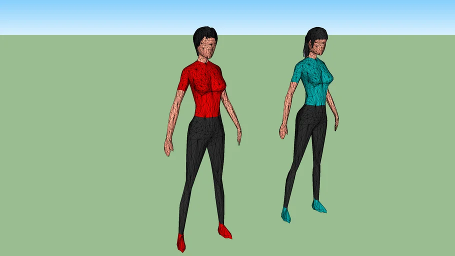 two women lowpoly