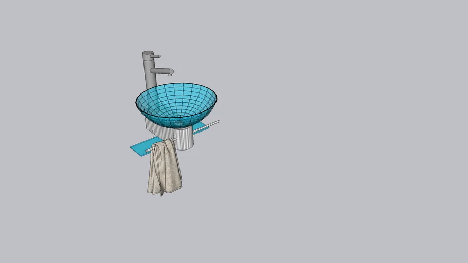 lavabo de vidrio y acero