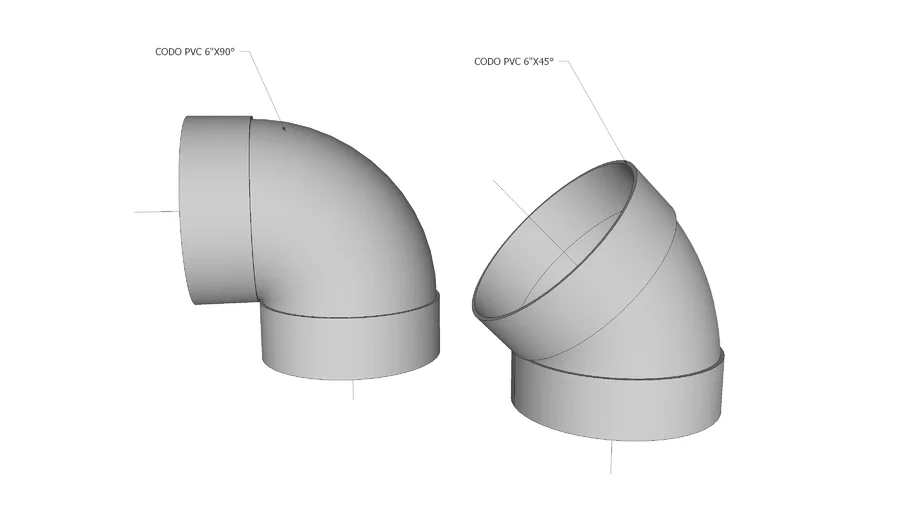 CODO PVC 6" DE 90° Y 45°
