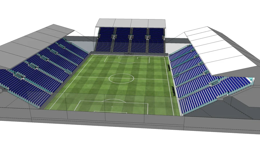 15000 all seat 3 sides football pitch