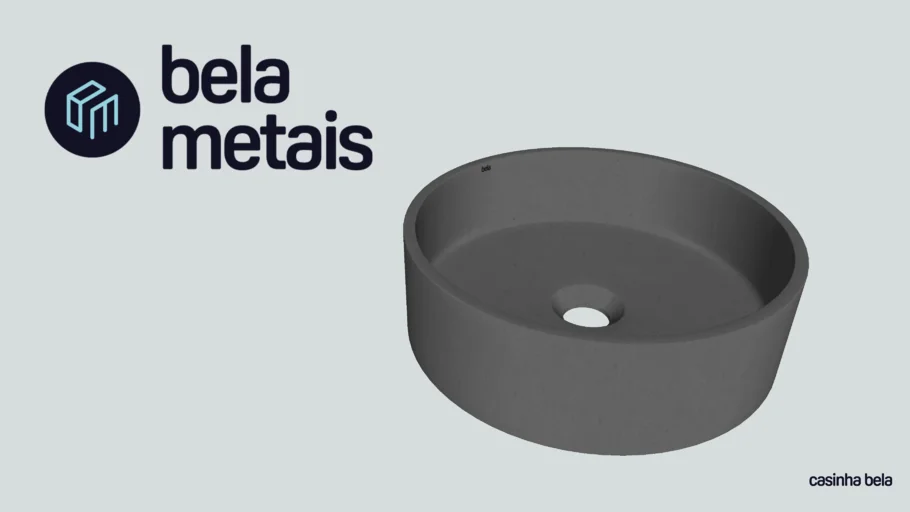 Cuba de Banheiro Concreto Apoio Redonda 35 cm  Oso Cemento (CCA111)