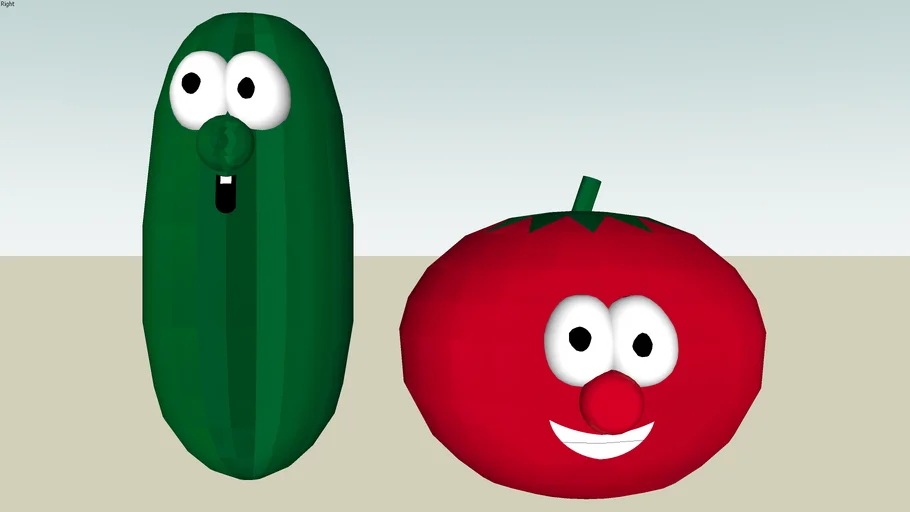 Veggie Tales Larry the Cucumber and Bob the Tomato