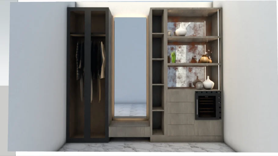 BAR buffet with vray materials