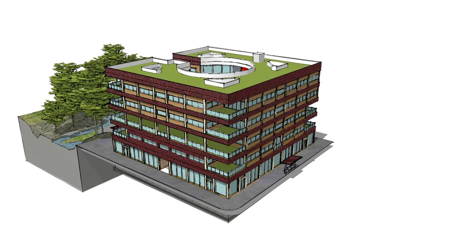 5 Story 5Multi-Use Square Building Version 2 | 3D Warehouse