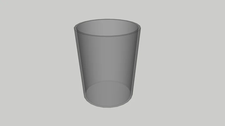 Glass Cup (6 cm radius bottom, 7 cm radius top, 16.7 cm hieght)