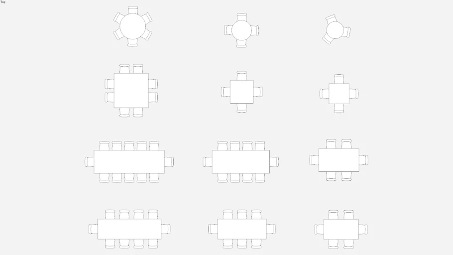 2D Symbols - Tables and Seating / Dining