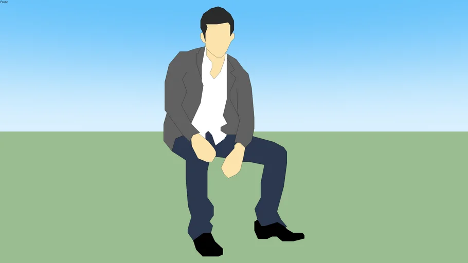sitting man 2d