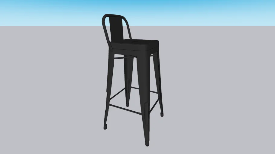 Banqueta Alta Iron Tolix com Encosto