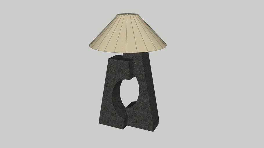 Ruins Black Ceramic Sculptural Table Lamp with Pleated