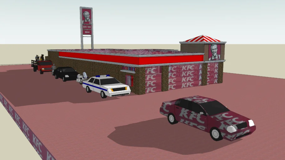 Kentucky Fried Chicken w/ KFC Delivery Car