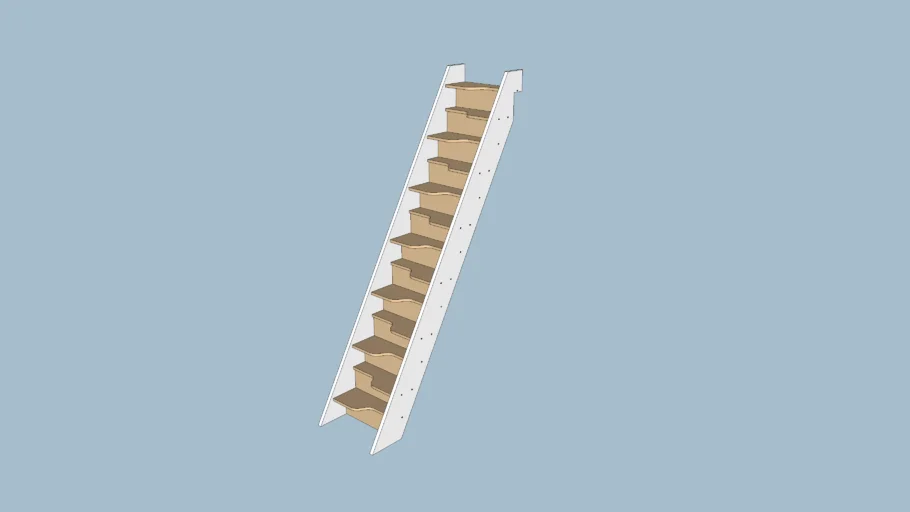 Spacesaver "Paddle" staircase with all joinery modeled