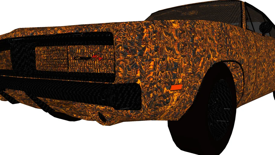 Dodge Charger Lava Paint Job Carbon Fibre Chrome