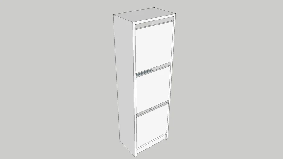 IKEA BISSA Shoe Cabinet With 3 Compartments