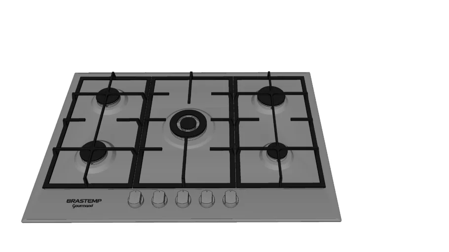 COOKTOP INOX GOURMAND 5 BOCAS BRASTEMP - BDK75DR