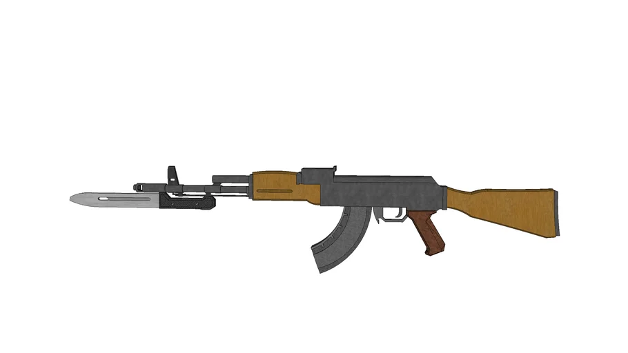 AK 47, bayonet attached