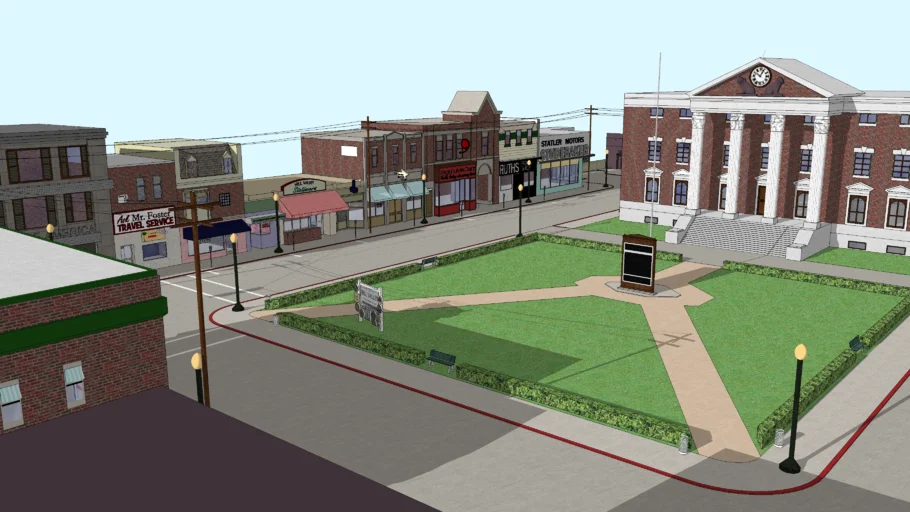 The City of Hill Valley Back to the future Verry Detailled - Model - 3D  Warehouse