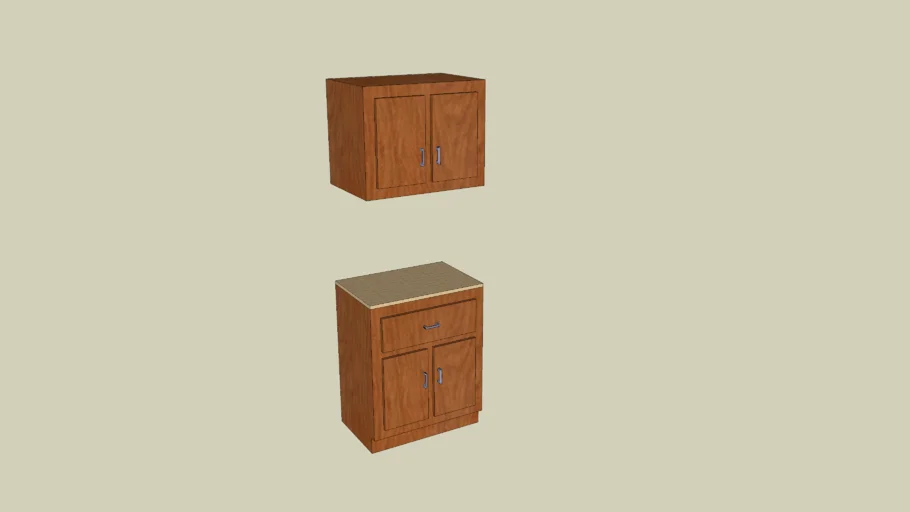 Very Nice Wood Cabinet With Upper | 3D Warehouse