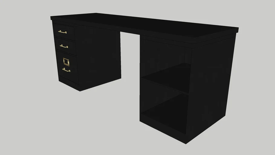 1940's Industrial Modular Office Double Storage Desk System