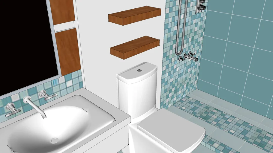 restroom with shower | 3D Warehouse
