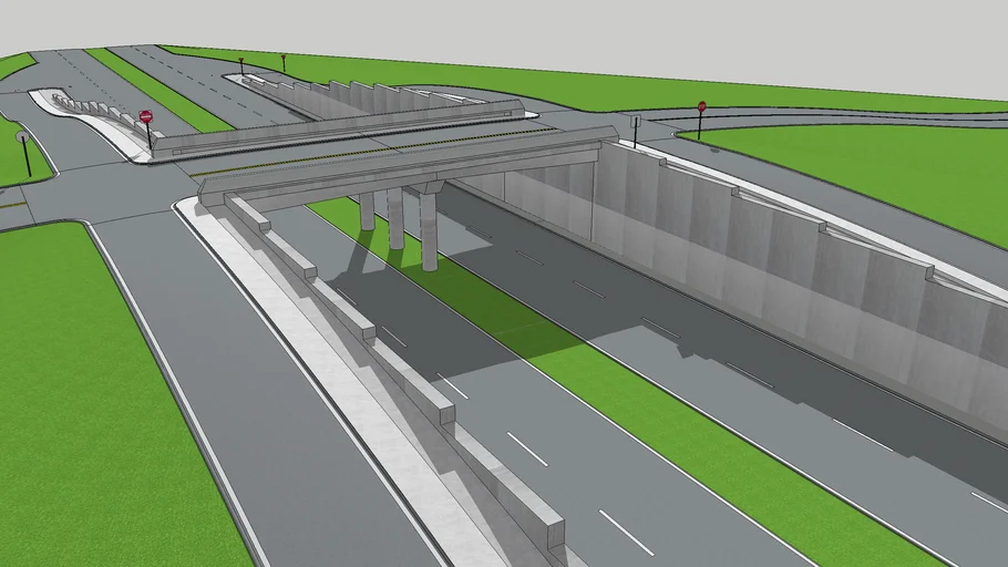 Highway Road Bridge Overpass On Ramps Off Ramps Underpass