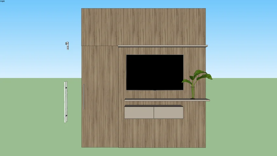 Painel com porta embutida