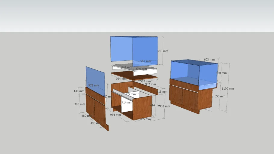 Glass top display table