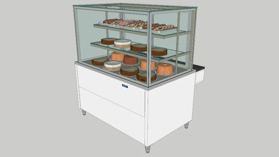BALCÃO VITRINE ALTO NEUTRO VISION 1200 BOLOS DOCES