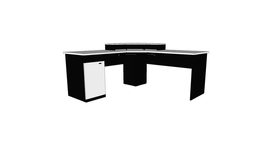 BESTAR Hampton Corner Desk - Sand Granite/Charcoal