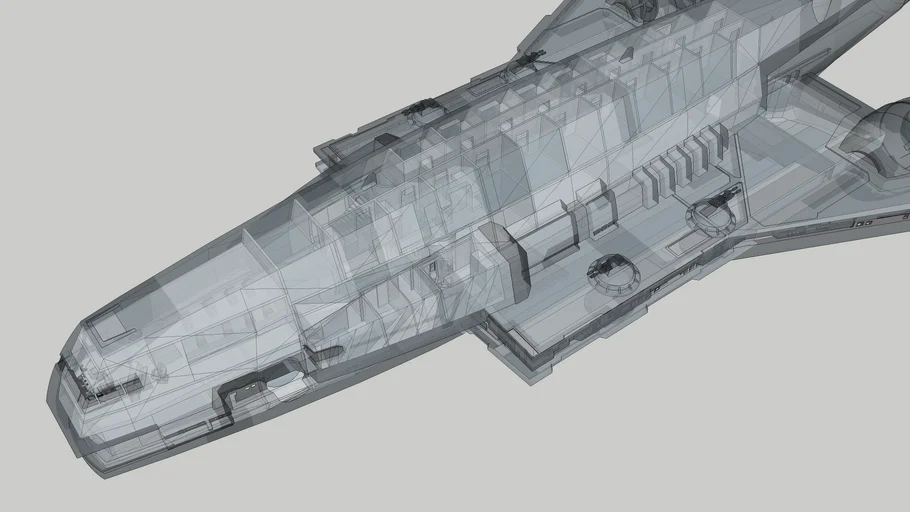 Gozanti class starship with interior