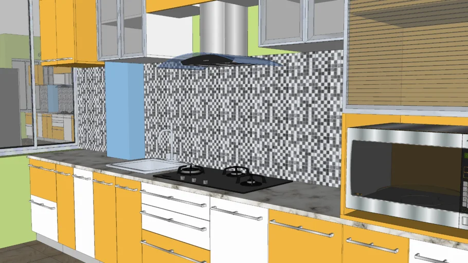 Parallel modular kitchen with all classy accessories 