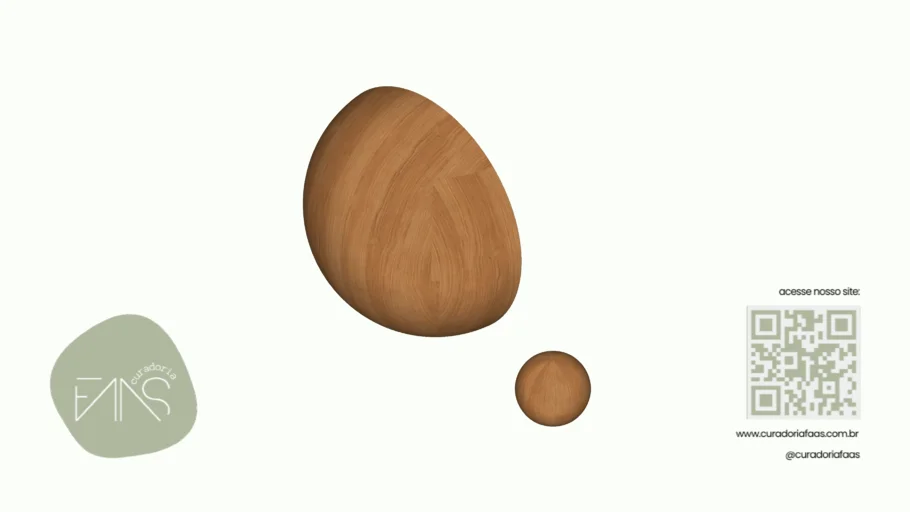 Esfera e Meia Esfera de Madeira - Curadoria FAAS
