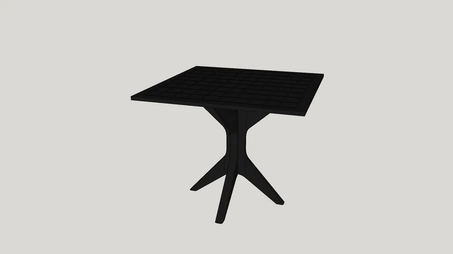 Mesa  Polipropileno Quadrada X Forte Plástico Preto