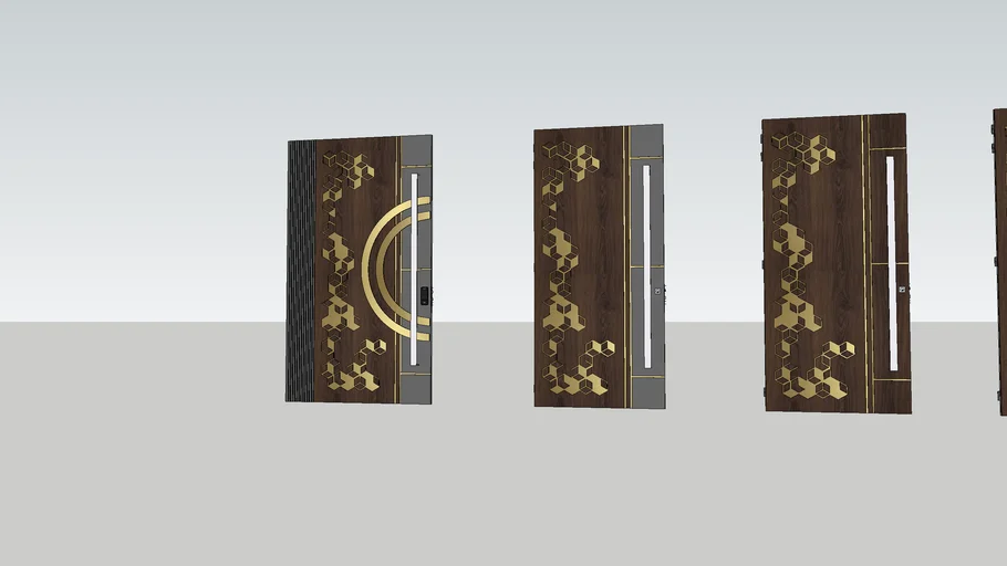 MODERN DOOR-BRASS &HPL PANELS