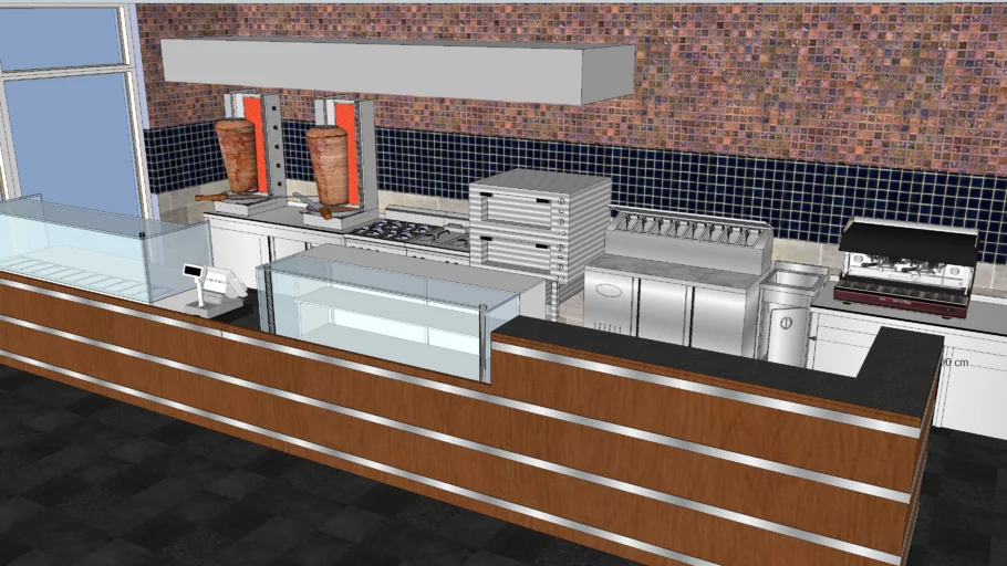 Industrial kitchen, Doner Kebab Restaurant, Döner Restaurant