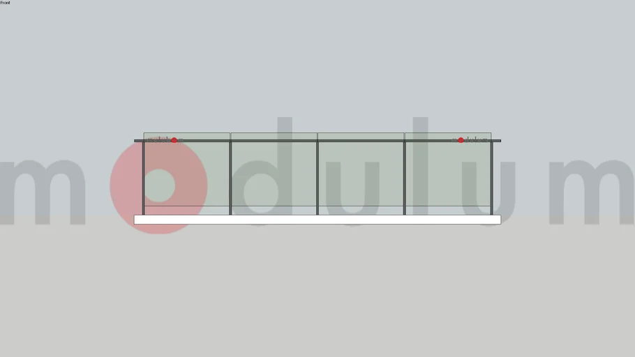 ราวกันตก ราวระเบียง อลูมิเนียม กระจกนิรภัย รุ่น Semi-Frameless| modulum