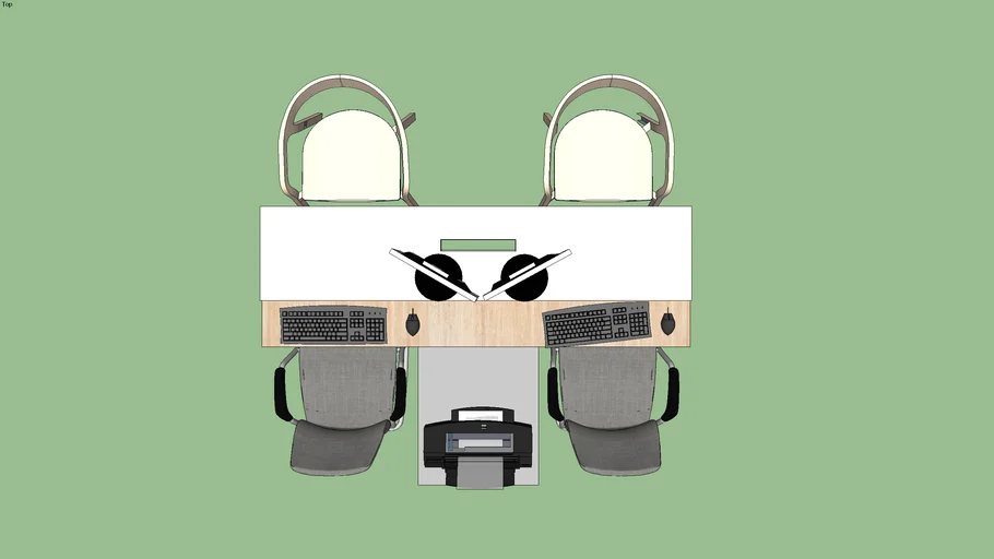 Office desk with accesories