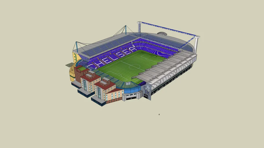 Stamford Bridge: New Matthew Harding Stand. West Stand new roof to match.