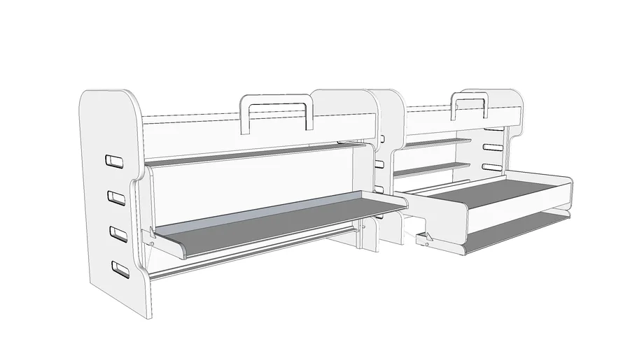 Hidden bed study table