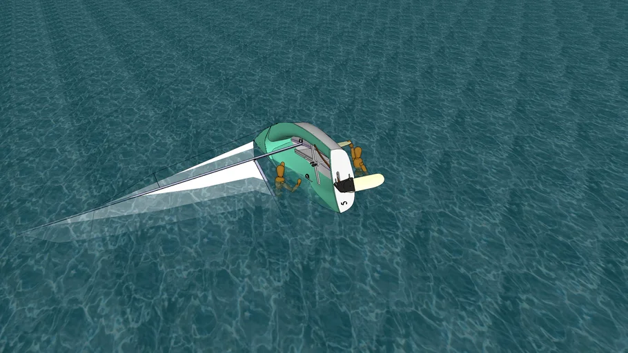 "Flying Junior" sailboat capsize