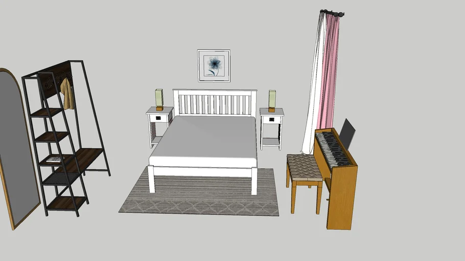 Chic Bedroom Curtains Mission Style Bed Hall Tree Arched Mirror ...