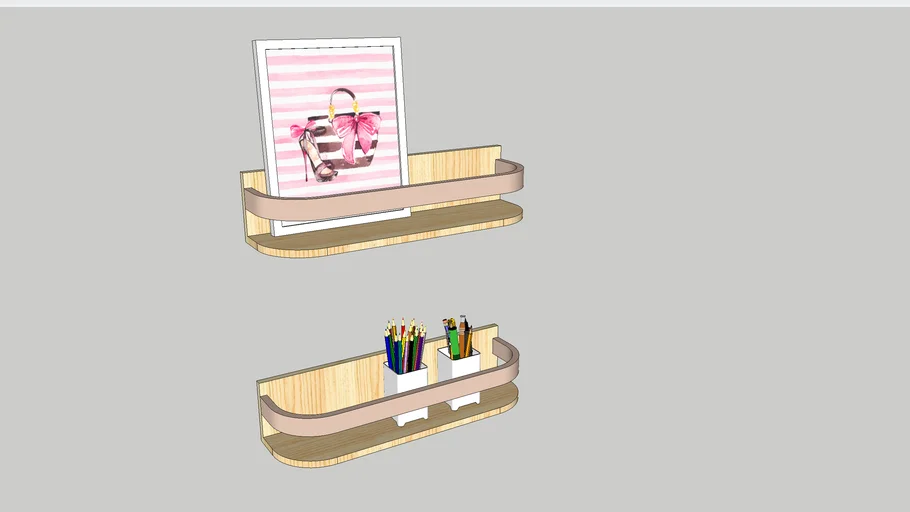 Prateleira com cantos arredondados