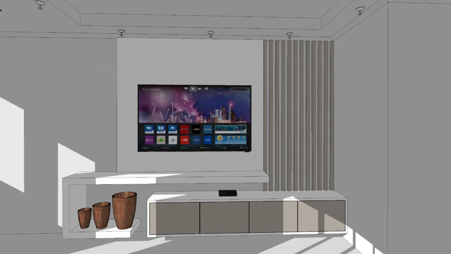 painel de tv com ripado