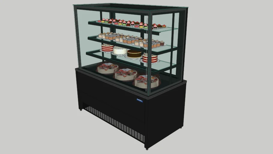 BALCÃO VITRINE REFRIGERADO CRISTAL 1200 BOLOS PADARIA