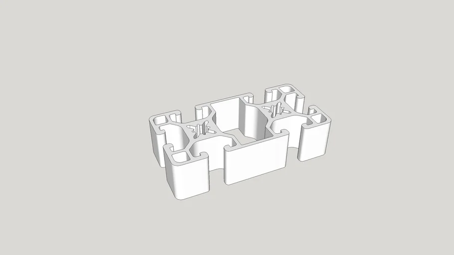 40mm X 80mm Ultra-Lite T-Slotted Profile - Six Open T-Slots