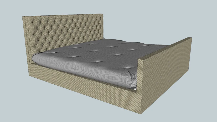 Buttoned Bed headboard on frame